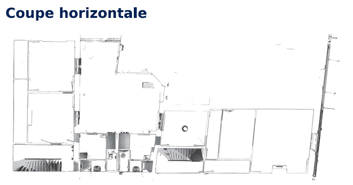 Vue de la galerie pour le projet Relevé 3D complet d’un bâtiment multi-étages